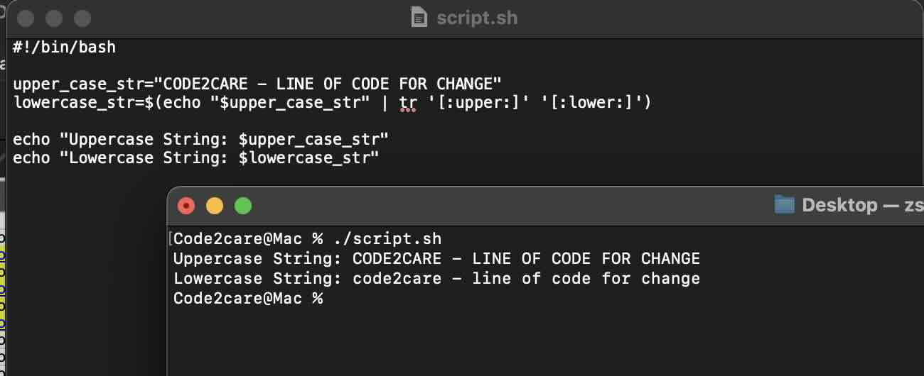 Bash Convert String from Uppercase to Lowercase Example